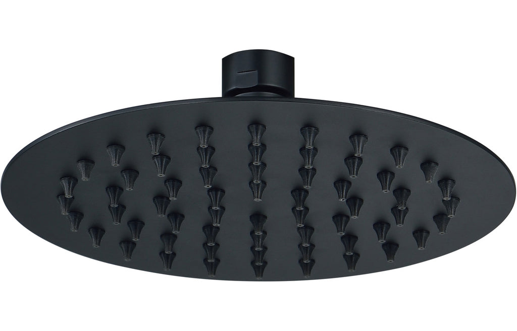Round Showerhead - Matt Black-Shower Heads-DIC0714-200mm-