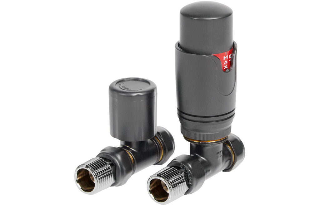 Round Thermostatic Anthracite Radiator Valves-Heating-DIRA0264-Straight-