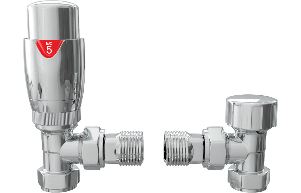 Round Thermostatic Chrome Radiator Valves-Heating-DIRA0240-Angled-
