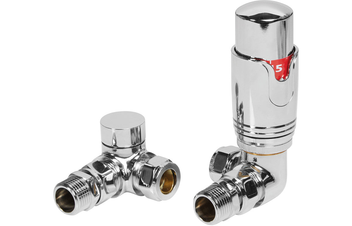 Round Thermostatic Chrome Radiator Valves-Heating-DIRA0240-Corner-