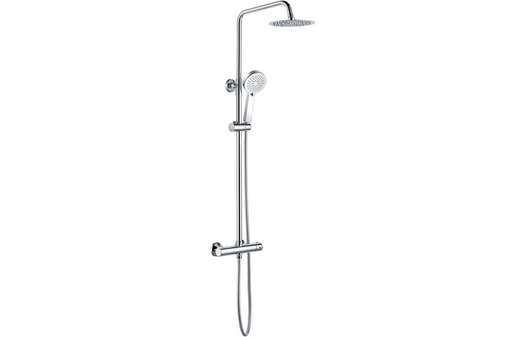 Round Thermostatic Shower Mixer/Riser & Overhead Kit-Shower Rail Kits-DICM0586-