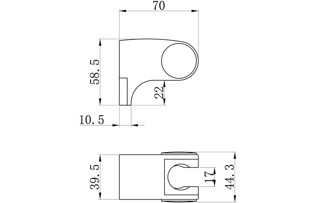 Round Wall Bracket - Chrome-Shower Accessories-DICM0662-