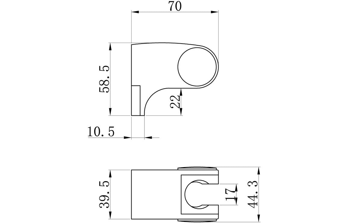 Round Wall Bracket - Chrome-Shower Accessories-DICM0662-