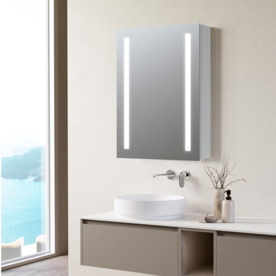 Sakura 500mm 1 Door Front-Lit LED Mirror Cabinet-Mirrors-DIMS0110-