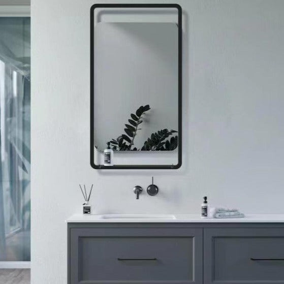 Sana 500mm Rectangle Mirror and Shelf-Mirrors-DIMS0100-