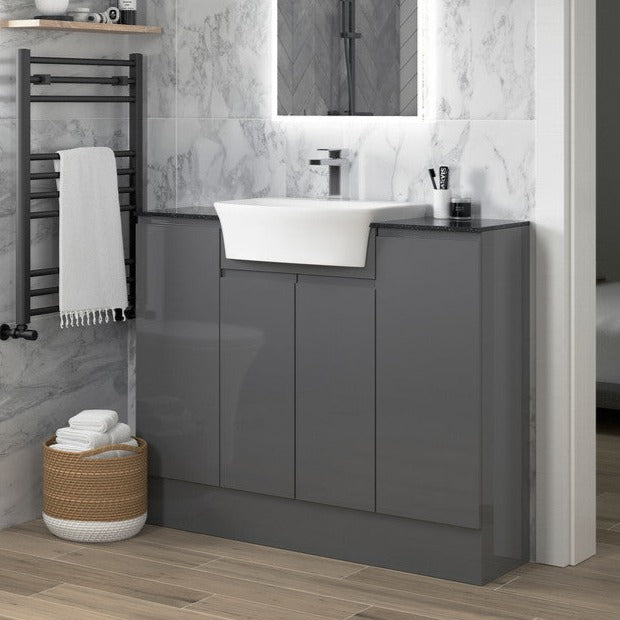 Sandra 500x400mm 1TH Semi Recessed Basin-Basins-DIPB1338-