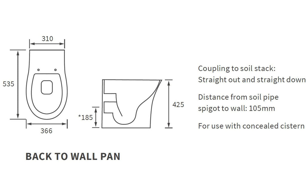 Sandra Rimless Back To Wall WC & Soft Close Seat-Toilets-DIPT0238-
