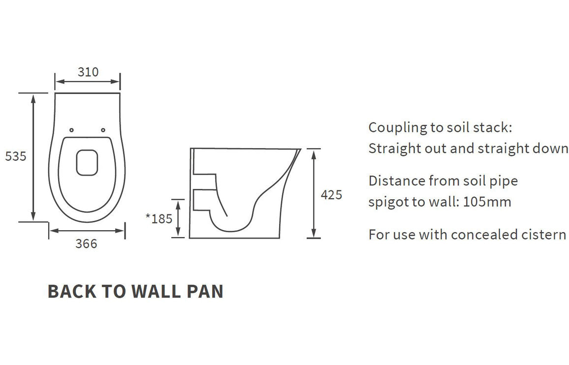 Sandra Rimless Back To Wall WC & Soft Close Seat-Toilets-DIPT0238-