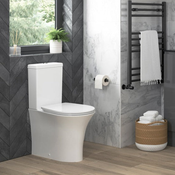 Sandra Rimless Close Coupled Fully Shrouded WC & Soft Close Seat-Toilets-DIPT0284-