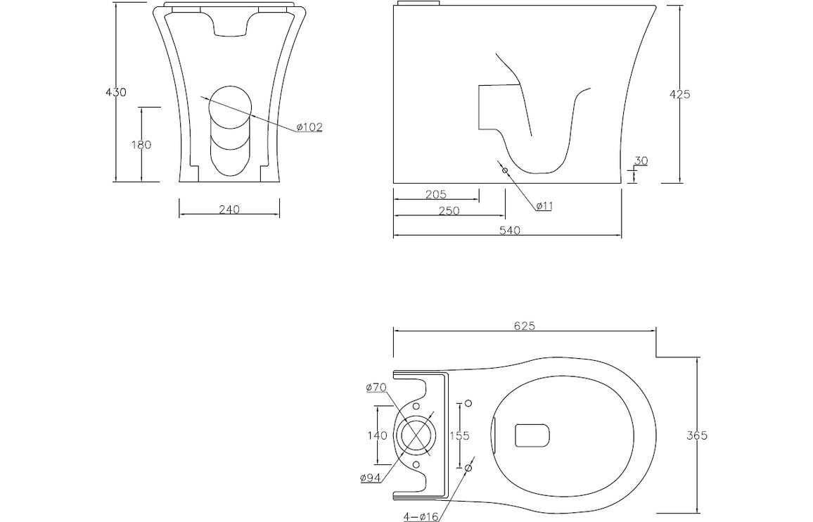 Sandra Rimless Close Coupled Fully Shrouded WC & Soft Close Seat-Toilets-DIPT0284-
