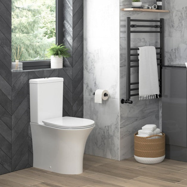 Sandra Rimless Close Coupled Open Back WC & Soft Close Seat-Toilets-DIPT0236-