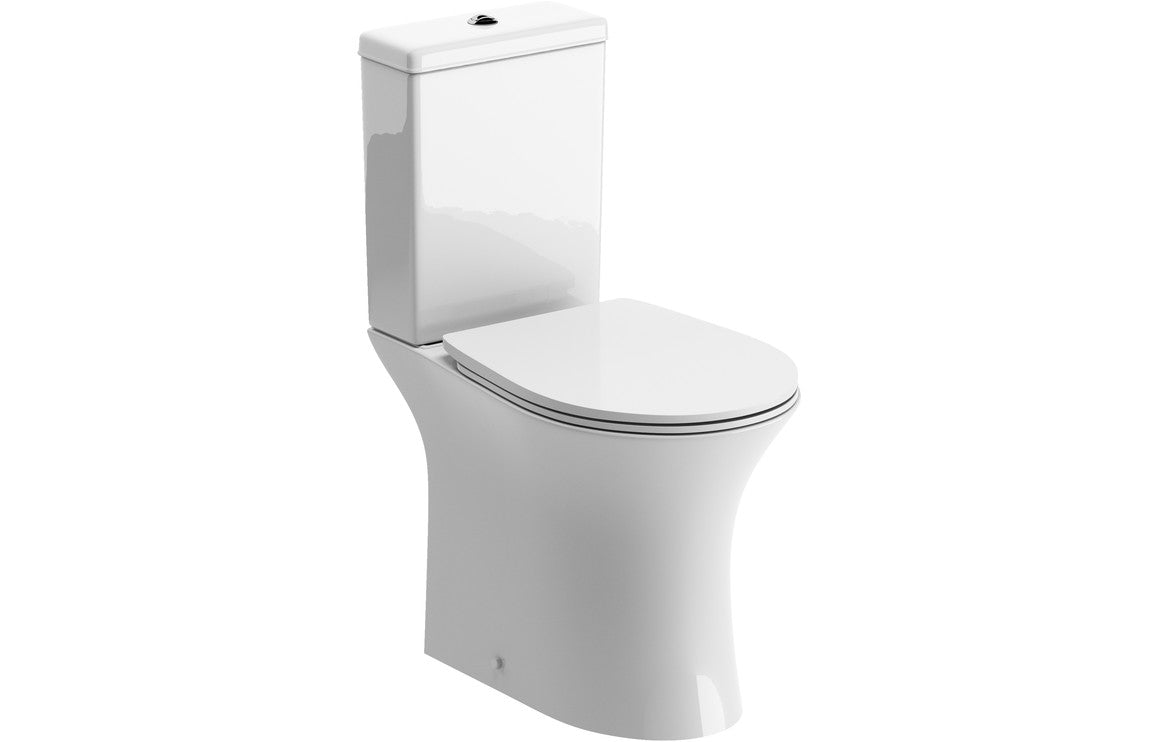 Sandra Rimless Close Coupled Open Back WC & Soft Close Seat-Toilets-DIPT0236-