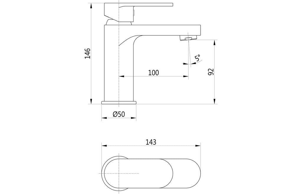 Sassano Basin Mixer & Waste - Chrome-Basin Taps-DITS1314-