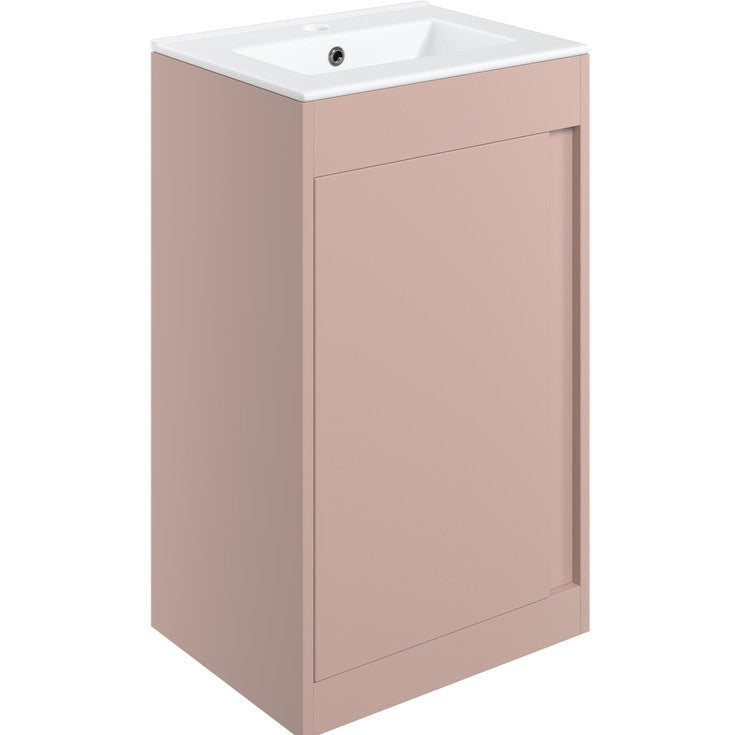 Saumur 510mm Floor Standing Unit Inc. Basin - Matt Antique Rose-Bathroom Furniture-DIFTP2204-