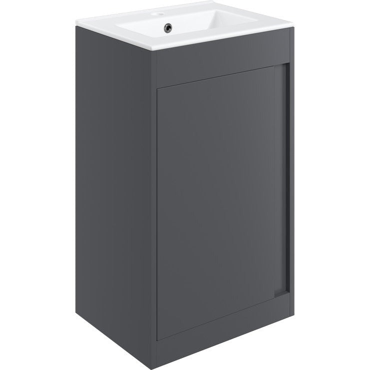 Saumur 510mm Floor Standing Unit Inc. Basin - Matt Graphite Grey-Bathroom Furniture-DIFTP2218-