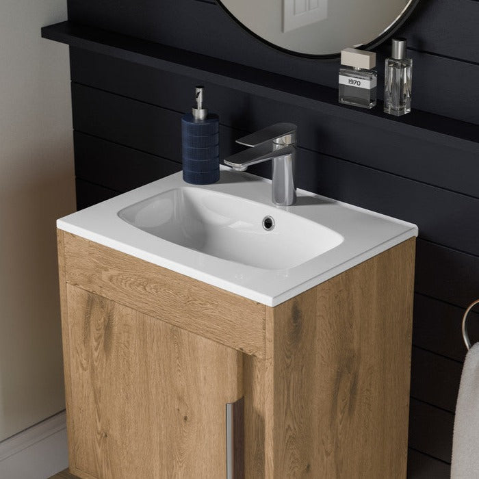 Saumur 510mm Floor Standing Unit Inc. Basin - Seville Oak-Bathroom Furniture-DIFTP2210-