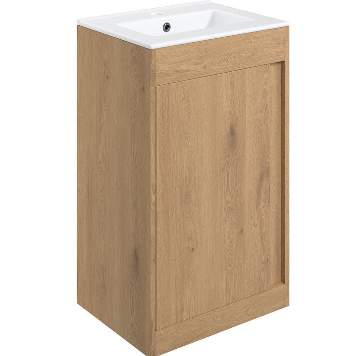 Saumur 510mm Floor Standing Unit Inc. Basin - Seville Oak-Bathroom Furniture-DIFTP2210-