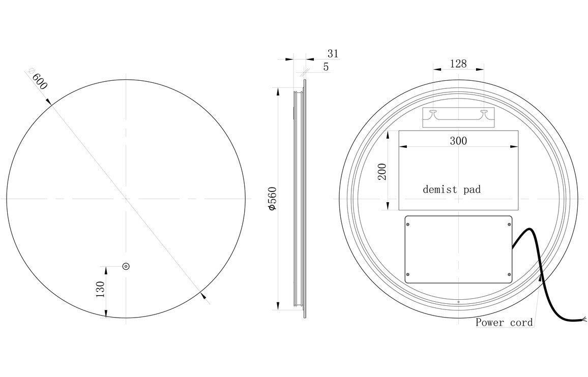 Savita Round Back-Lit LED Mirror-Mirrors-DIMR0024-