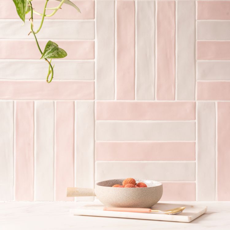 Original Style Tileworks Sherbet Pink Brick Tile 5x25cm