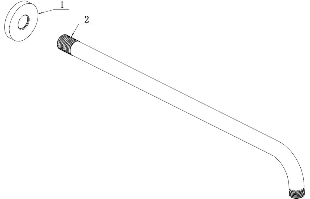 Shower Arm - Matt Black-Shower Arms-DICM0718-