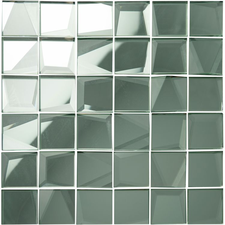 Original Style Glassworks Facet Mosaic Silver Mirror Tile 30x30cm