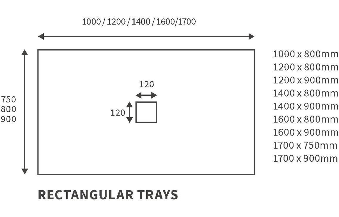 Slate Effect Shower Tray & Waste-Shower Trays-DIETP1038-