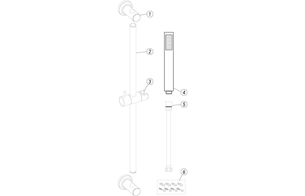 Slider Rail & Kit - Brushed Brass-Shower Rail Kits-DICM0702-