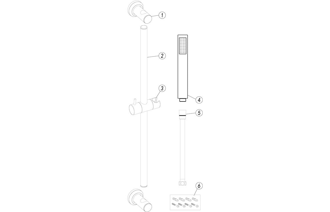 Slider Rail & Kit - Brushed Brass-Shower Rail Kits-DICM0702-