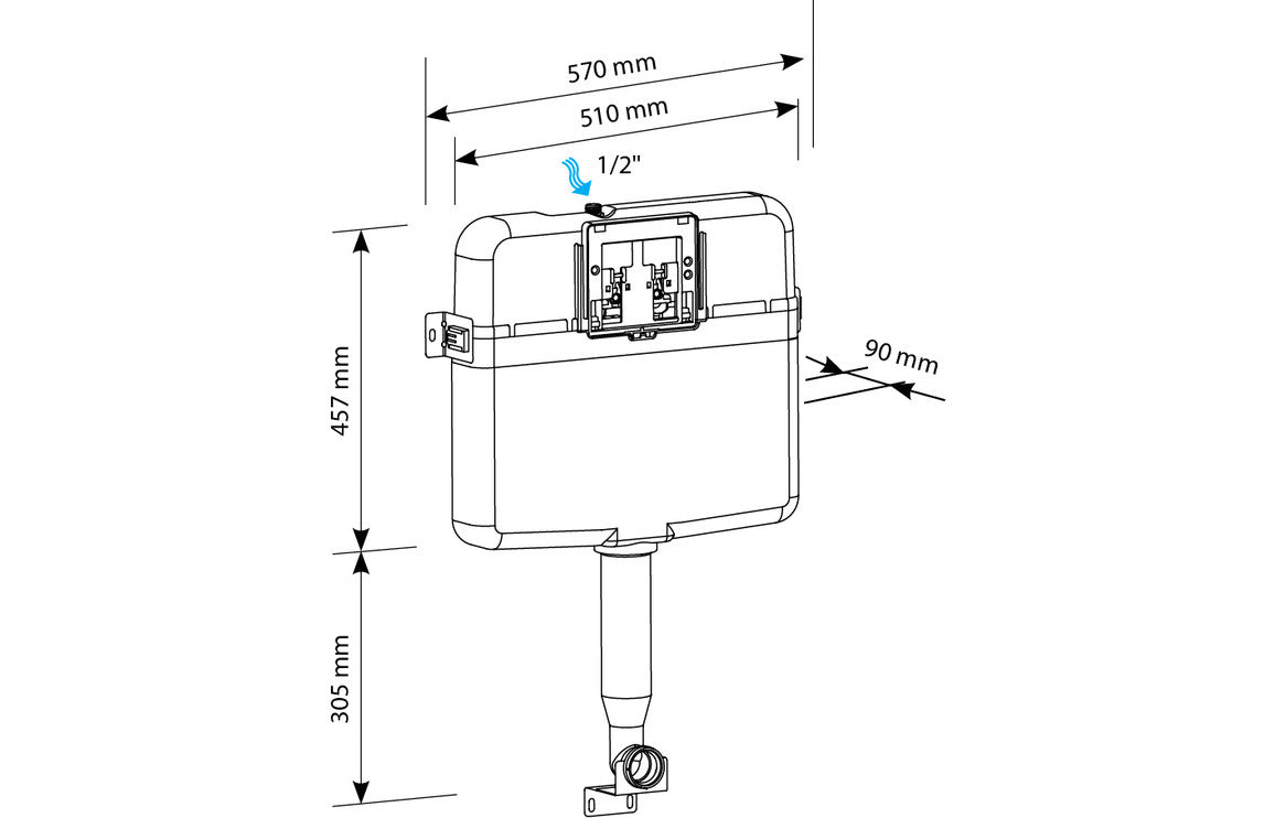 Slim Concealed Cistern-Frames, Flushplates & Cisterns-DIAC0292-