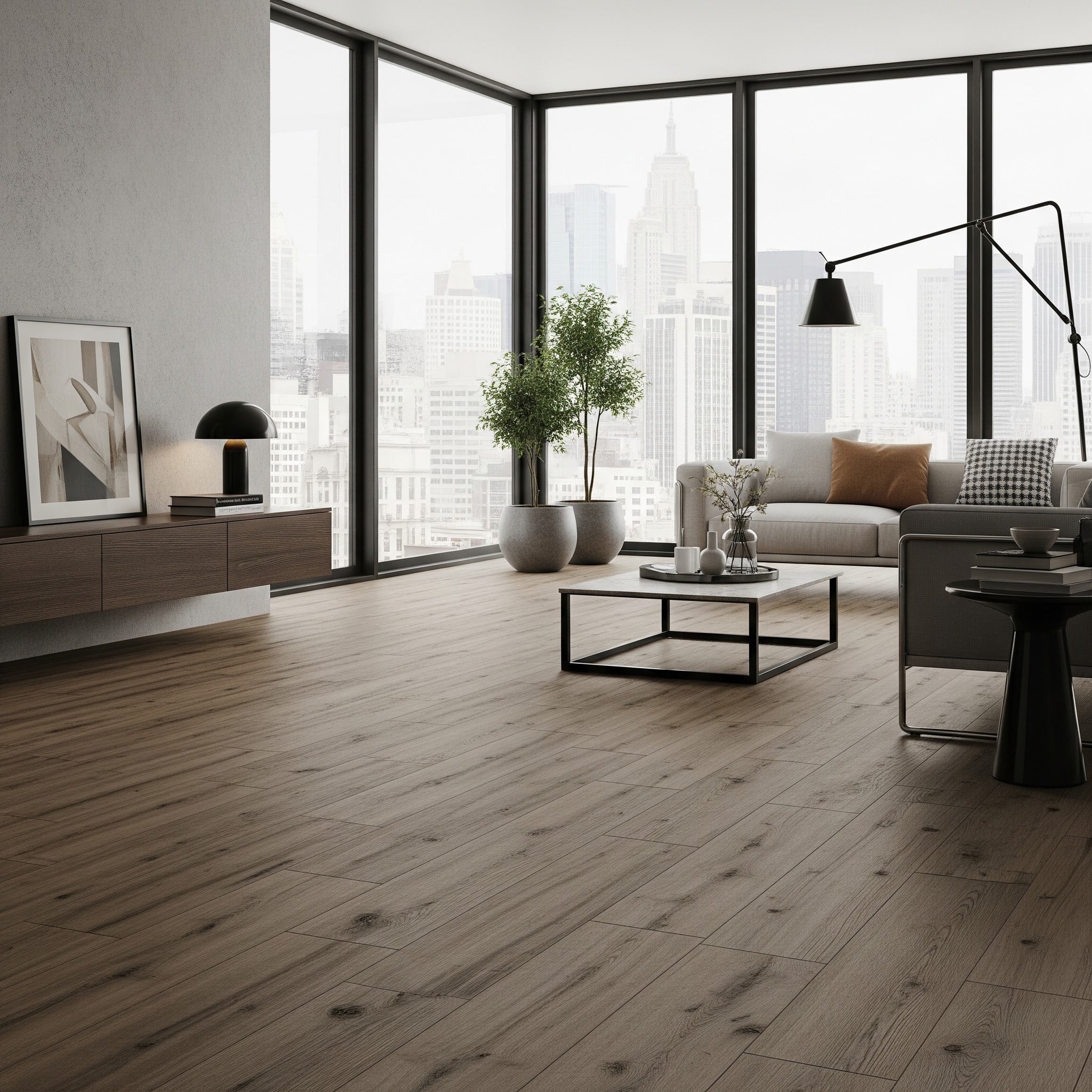 Soul Dark Oak Wood Effect Porcelain Floor Tile 23.3x120cm