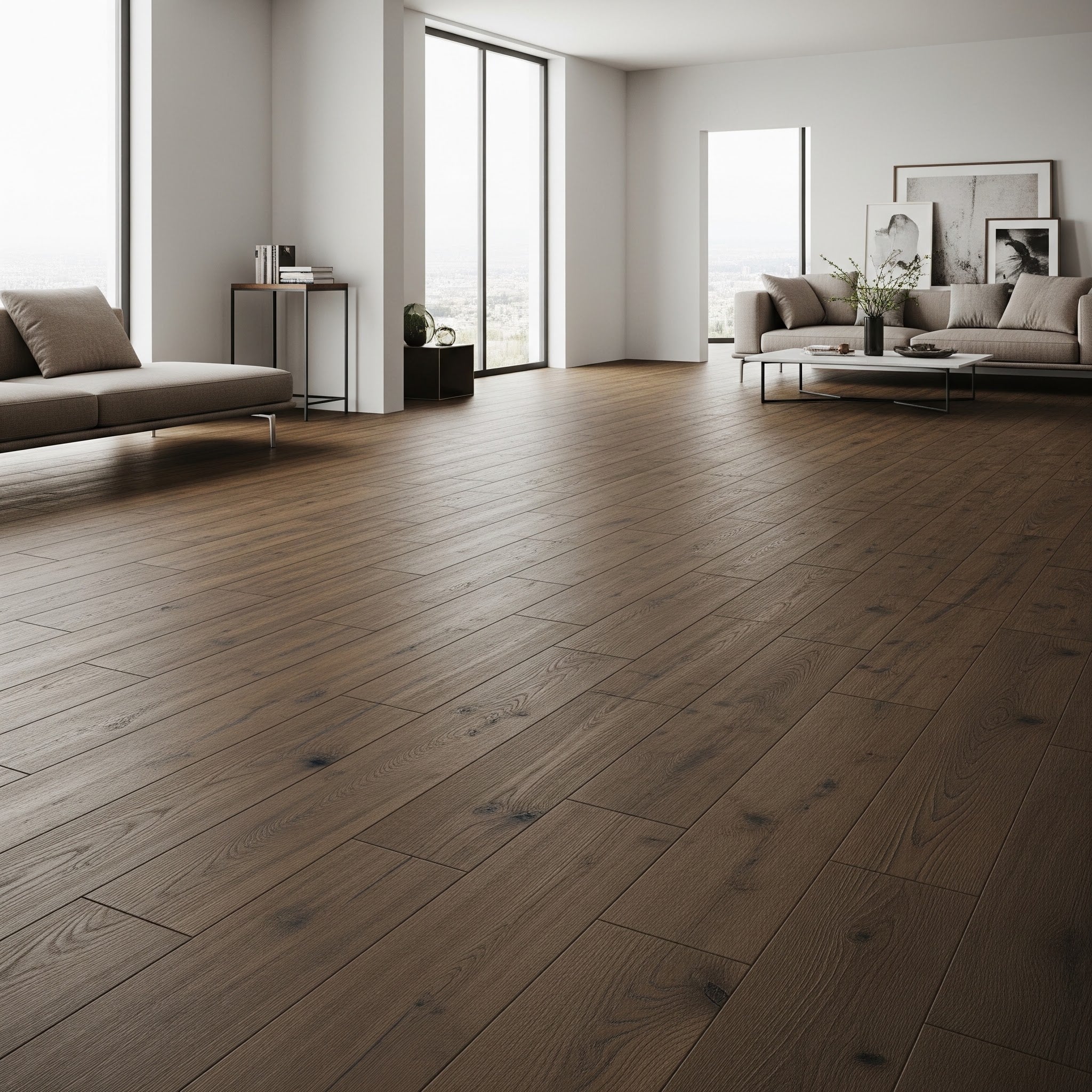Soul Dark Oak Wood Effect Porcelain Floor Tile 23.3x120cm