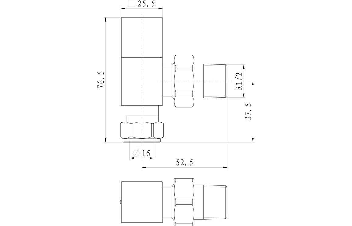 Square Chrome Radiator Valves-Heating-DIRA0236-