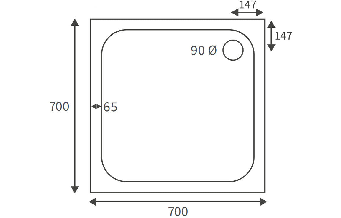Square Shower Tray & Waste-Shower Trays-