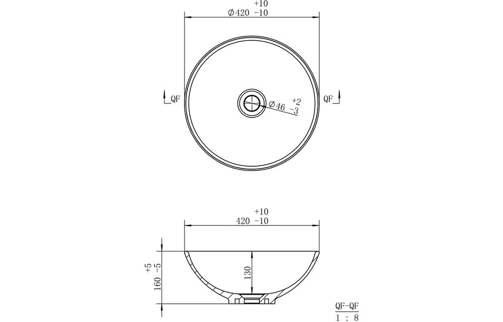 Sue 410mm Round Washbowl-Basins-DIPB0054-