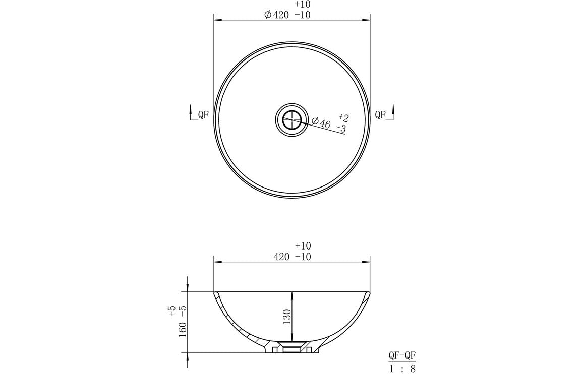 Sue 410mm Round Washbowl-Basins-DIPB0054-