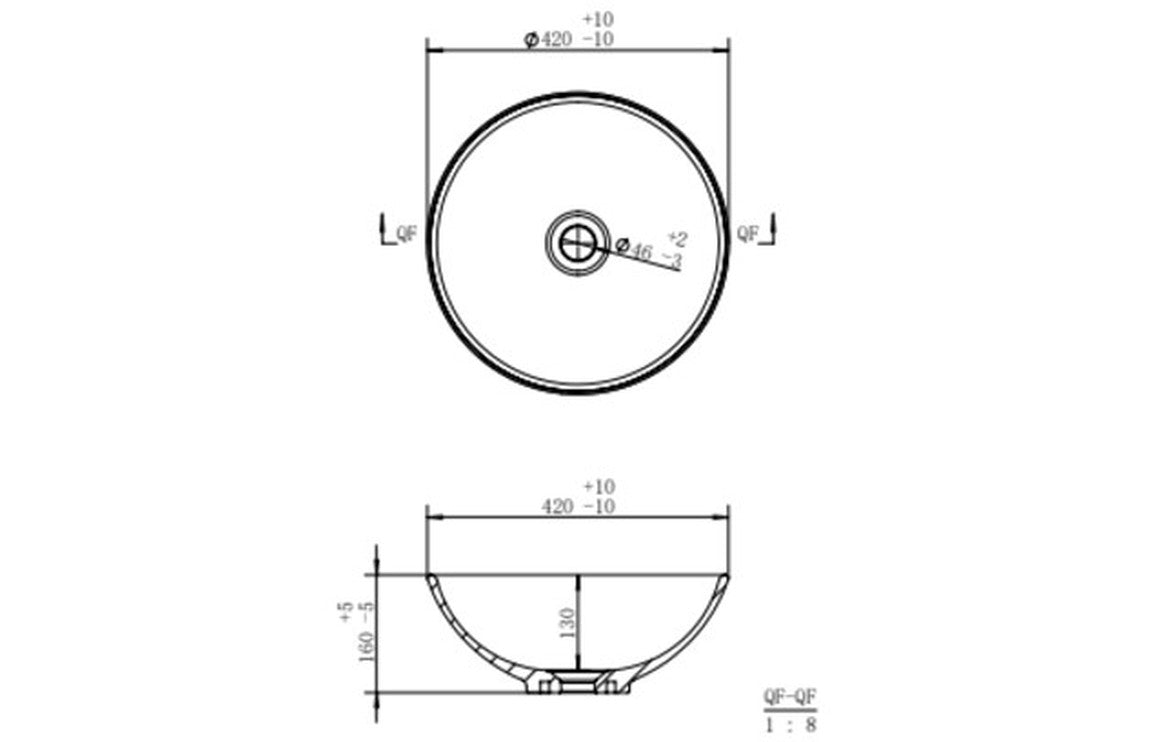 Sue 410mm Round Washbowl-Basins-DIPB0054-