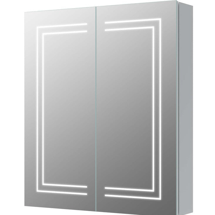 Suki 600mm 2 Door Front-Lit LED Mirror Cabinet-Mirrors-DICMS0120-