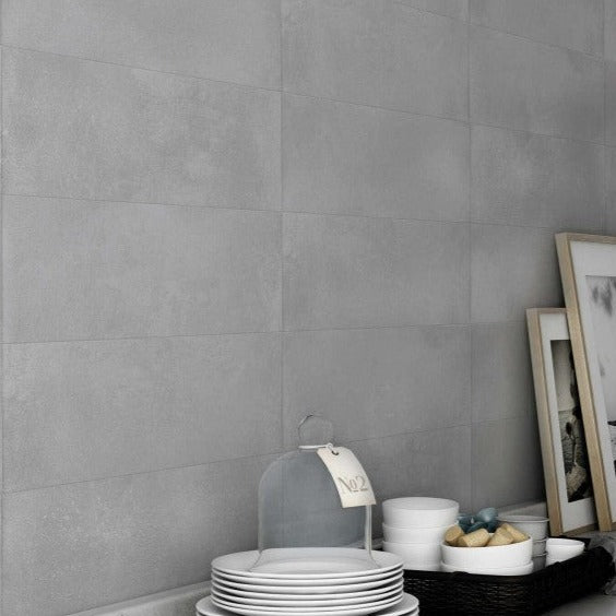 Synergy Grey Bathroom Wall Tile 20x60cm