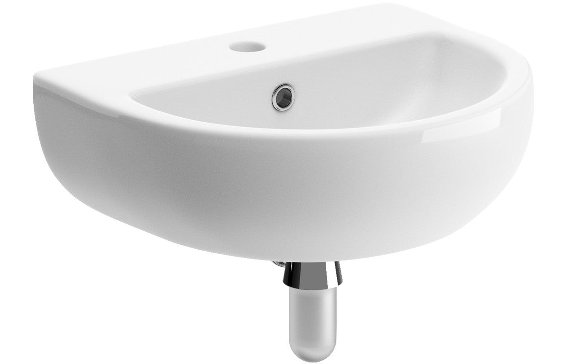 Tammy 450x400mm 1TH Cloakroom Basin & Bottle Trap-Basins-DIBP1162-Chrome-