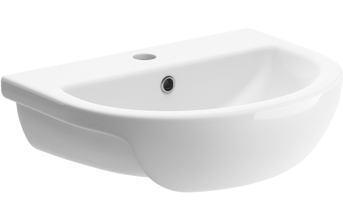 Tammy 500x390mm 1TH Semi Recessed Basin-Basins-DIPB1204-