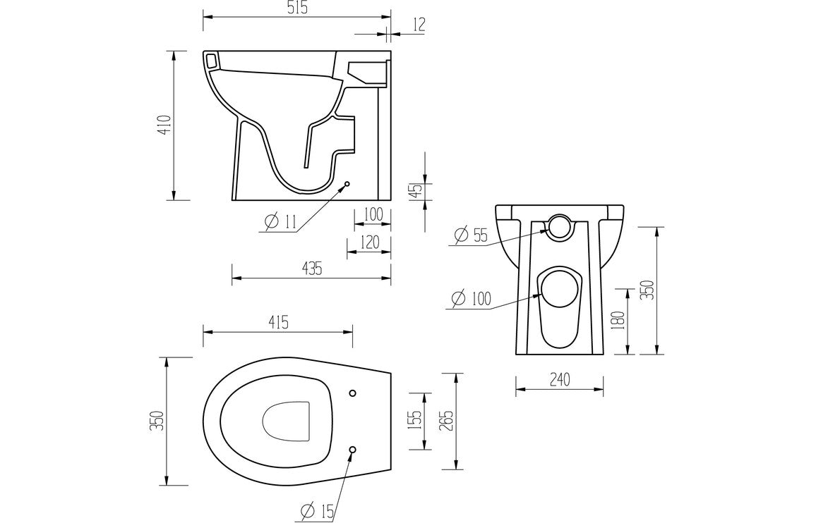 Tammy Back To Wall WC & Soft Close Seat-Toilets-DIPTP0218-