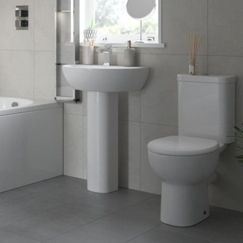 Tammy Close Coupled Open Back WC & Soft Close Seat-Toilets-DIPTP0216-