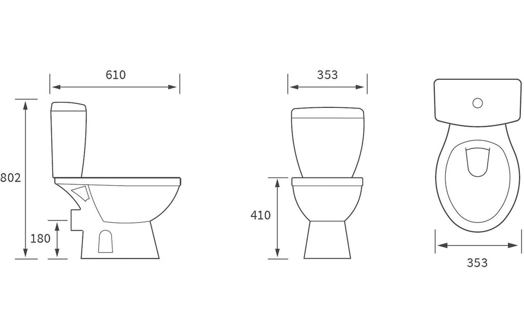 Tammy Close Coupled Open Back WC & Soft Close Seat-Toilets-DIPTP0216-