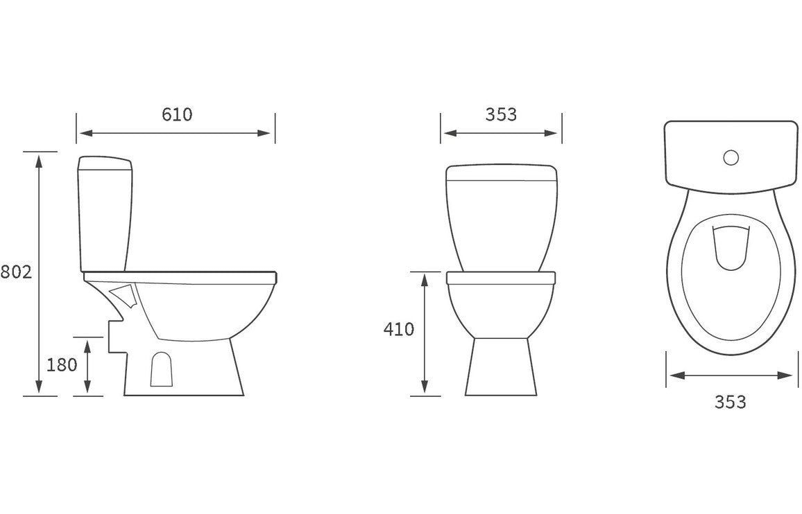 Tammy Close Coupled Open Back WC & Soft Close Seat-Toilets-DIPTP0216-