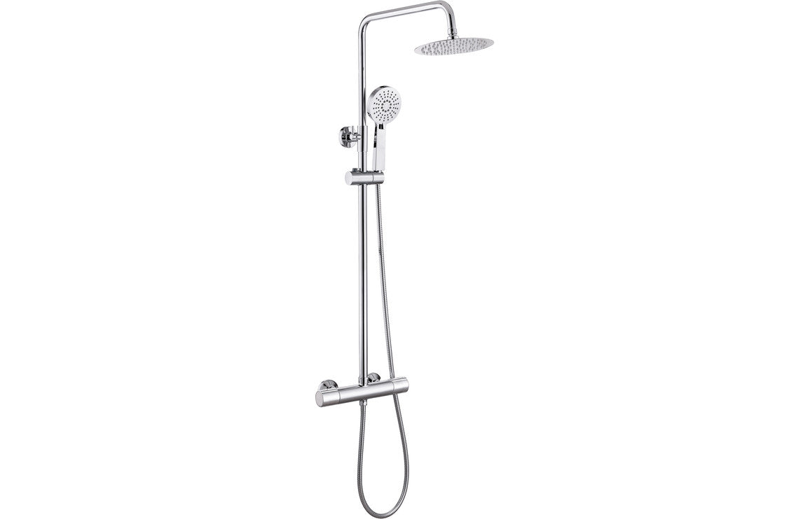 Tetra Cool-Touch Thermostatic Mixer Shower w/Riser & Overhead Kit-Shower Rail Kits-DICM0582-