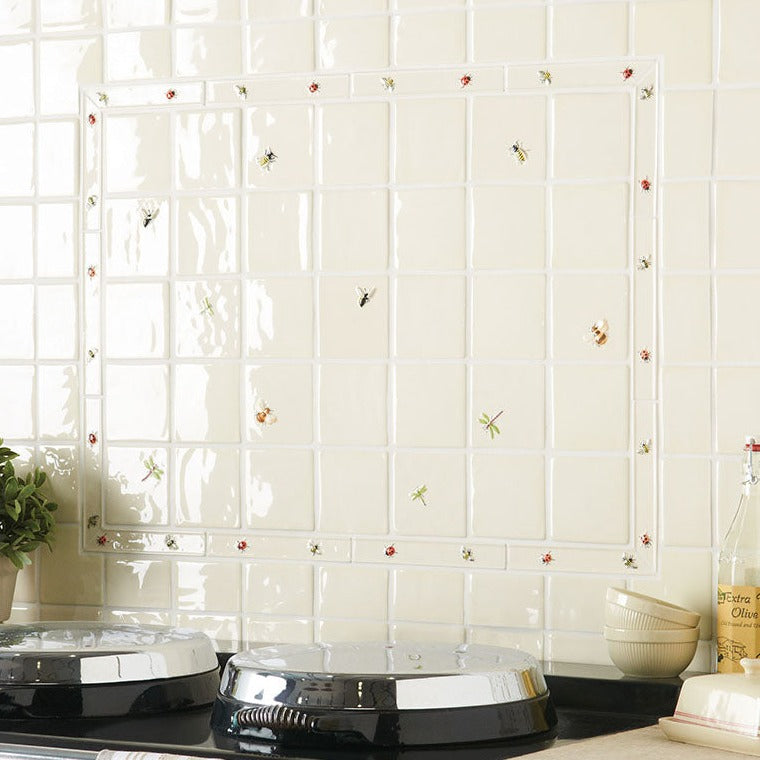 The Winchester Tile Collection Classic Bugs on Off White-