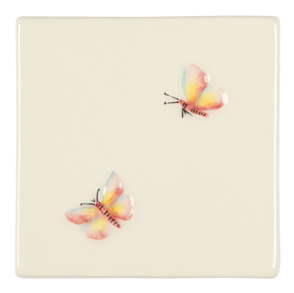 The Winchester Tile Collection Classic Bugs on Off White-Two Butterflies On Off White-IM-0014214