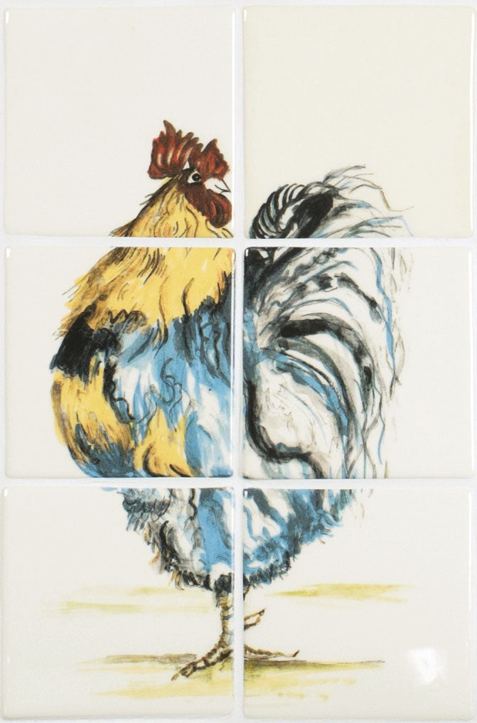 The Winchester Tile Collection Classic Chicken Coop-Dutch Chicken 6 tile set (36.9x24.6cm)-IM-0007205