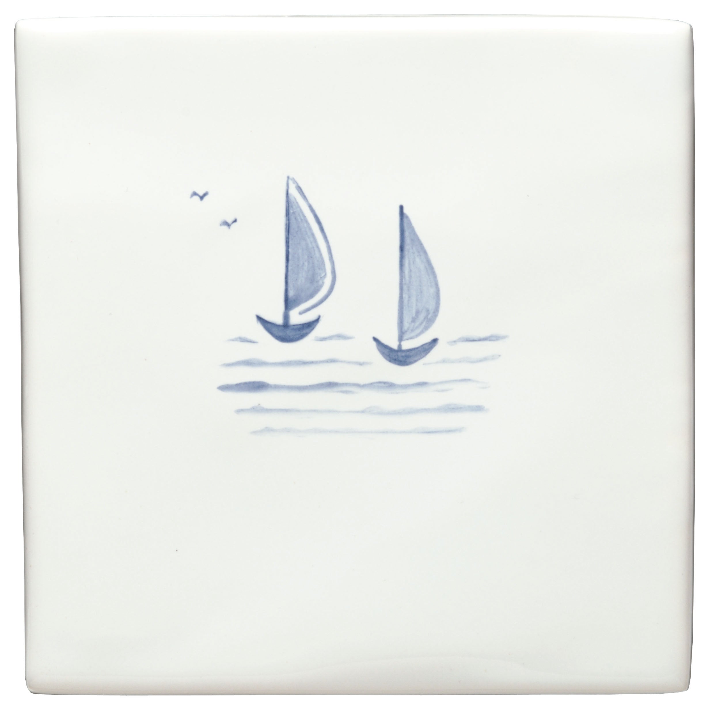 The Winchester Tile Collection Classic English Delft Hand Painted Boats-Black Barks of Bristol Delft Boats-IM-0017006