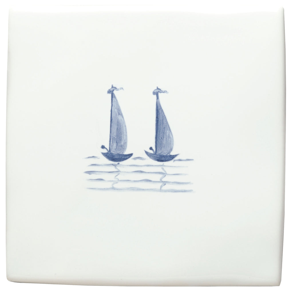 The Winchester Tile Collection Classic English Delft Hand Painted Boats-Grace & Ann of Liverpool Delft Boats-IM-0005705